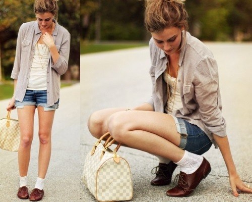 Модные луки с женскими оксфордами